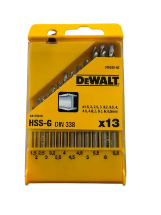 Набір свердел по металу DeWALT HSS-G, 13 шт