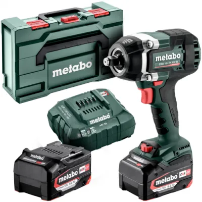 Акумуляторний ударний гайковерт Metabo SSW 18 LTX 800 BL, 2 акб 18 В Li-Power 5.2 Ah, з/п, кейс