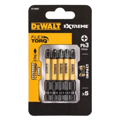 Біта DеWALT, ударна, IMPACT TORSION EXTREME, Philips, Ph3, L= 57 мм, 5 шт